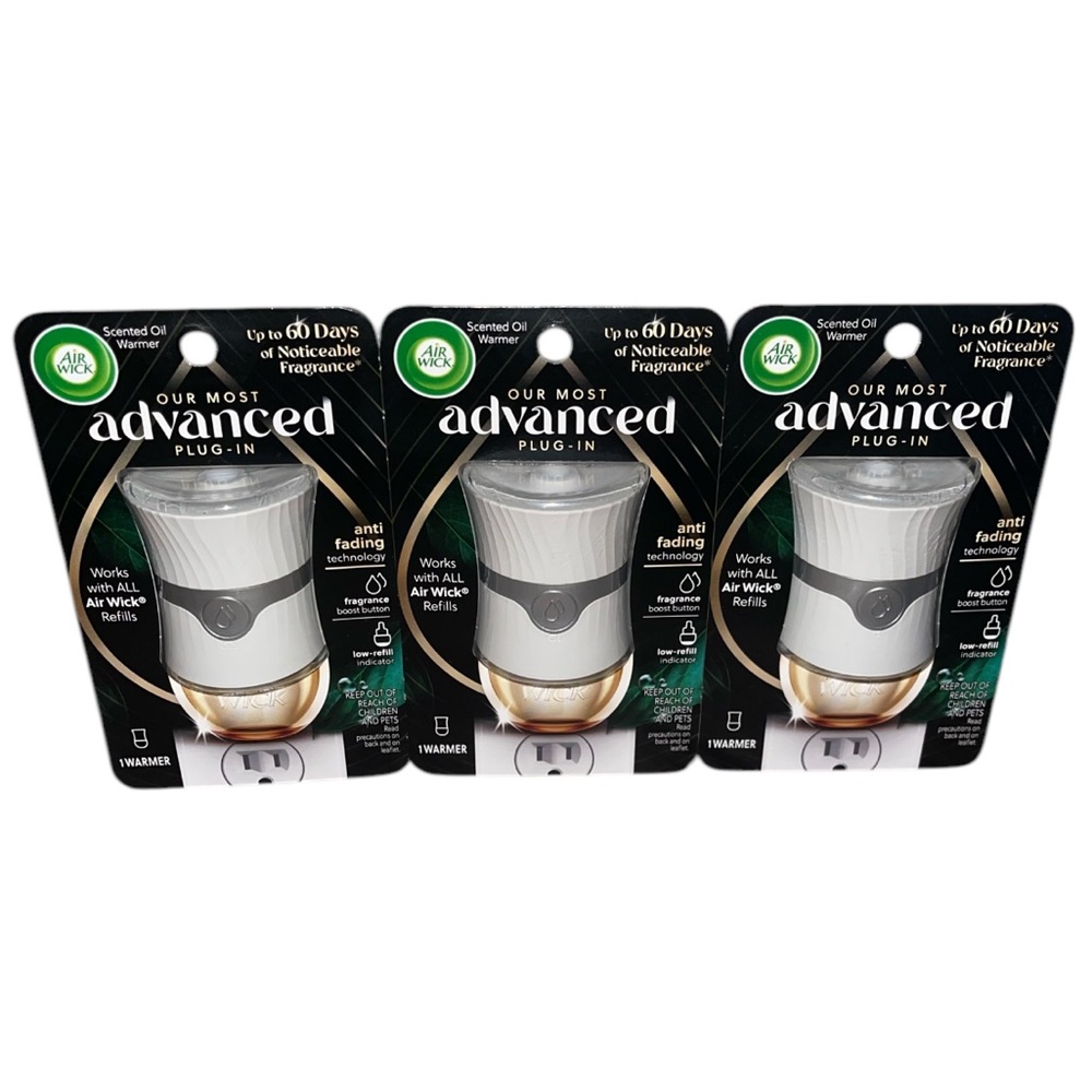 Lot Of 3 Air Wick Advanced Scented Oil Electrical Plug In Warmers Up To 60 Days